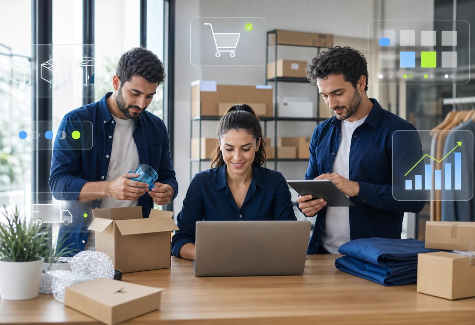 E-Ticaret Hizmetleri için çalışan kurumsal ekip