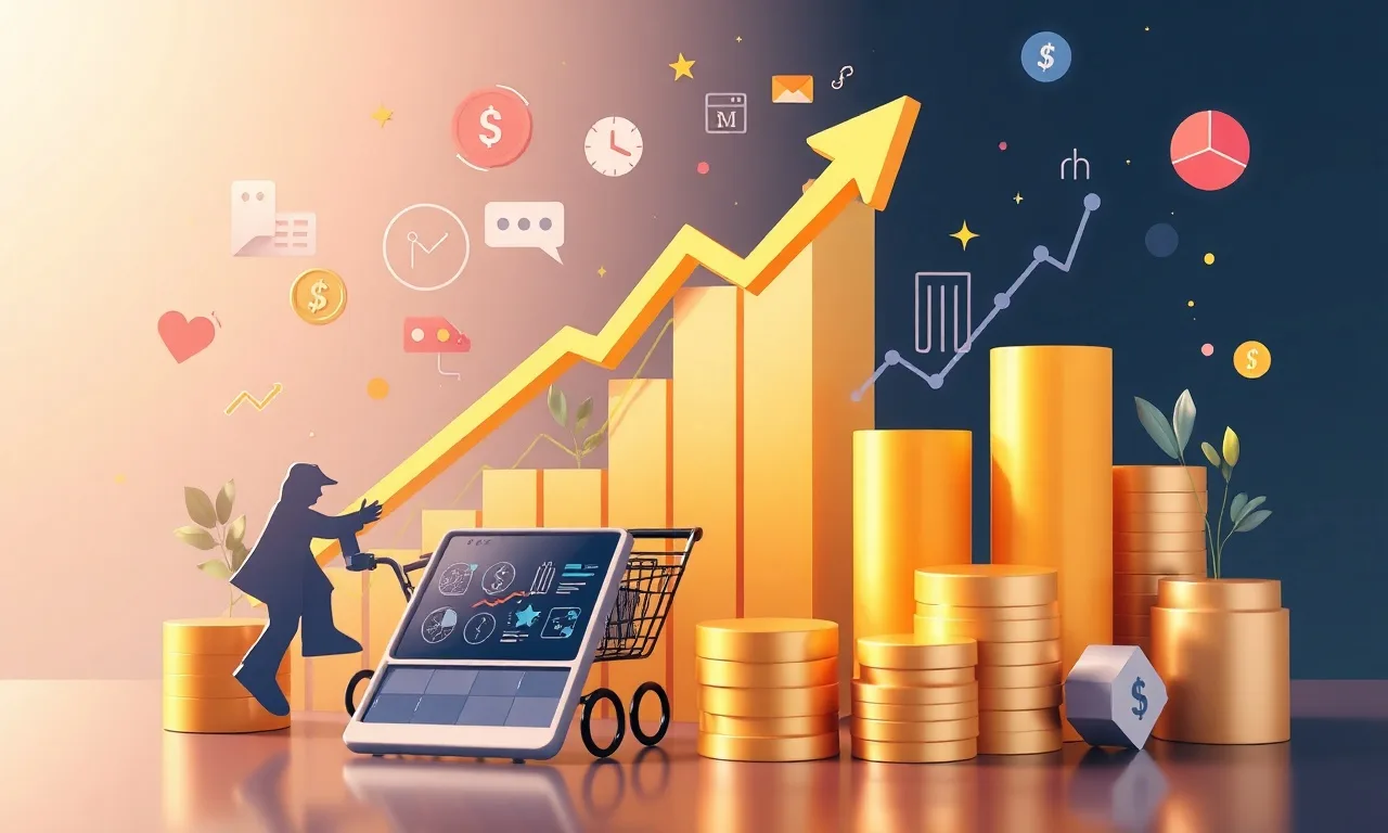 E-ticaret platformunda başarıyı gösteren grafikler ve rakamlar
