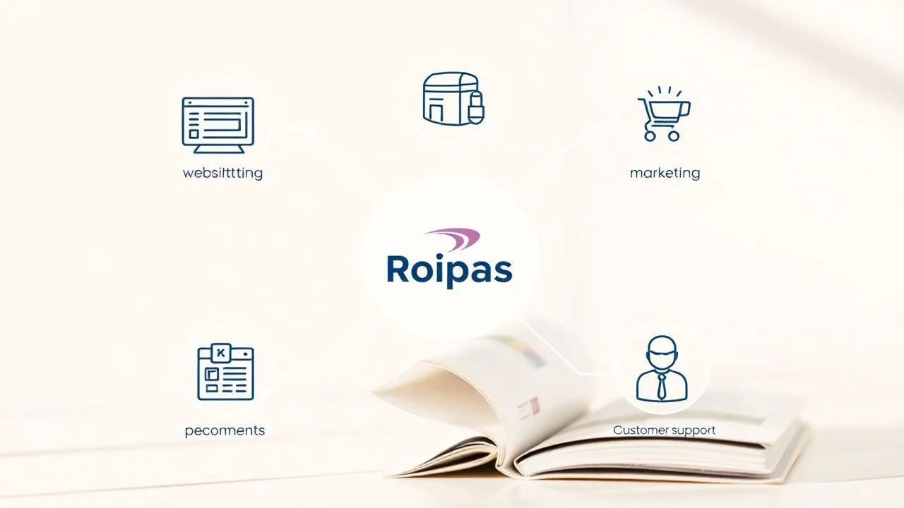 E-ticaret paketi içeriği, çeşitli dijital pazarlama araçlarını gösteren bir grafik.